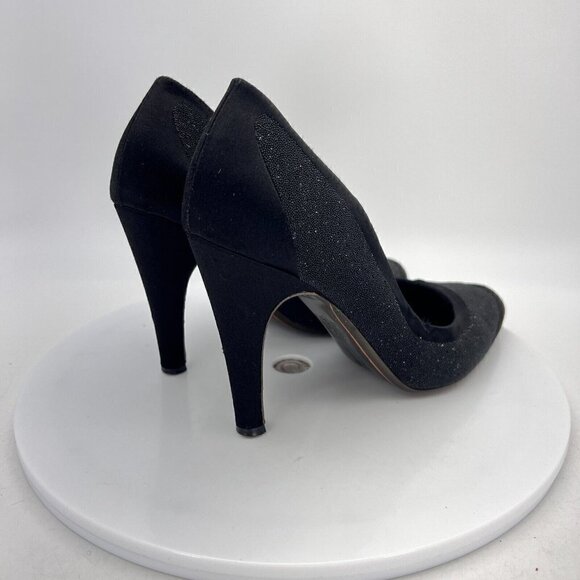 Salvatore Ferragamo Riflessa Women Size 8 B Black Satin Slip On High Heel Pumps - Picture 5 of 16